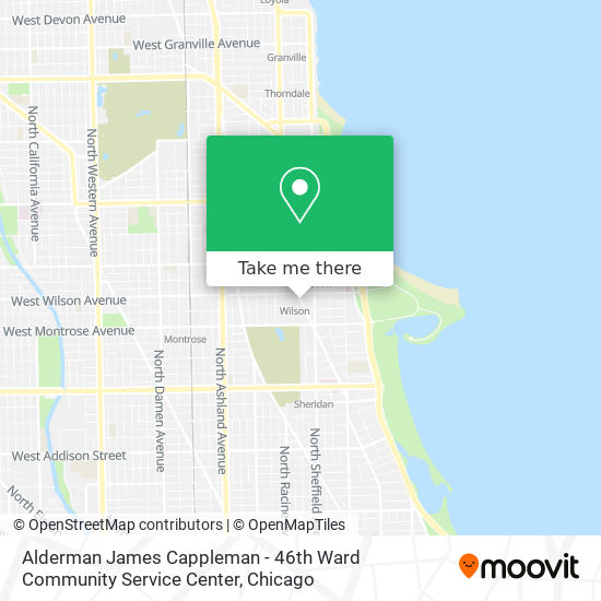 Mapa de Alderman James Cappleman - 46th Ward Community Service Center