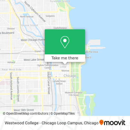 Mapa de Westwood College - Chicago Loop Campus