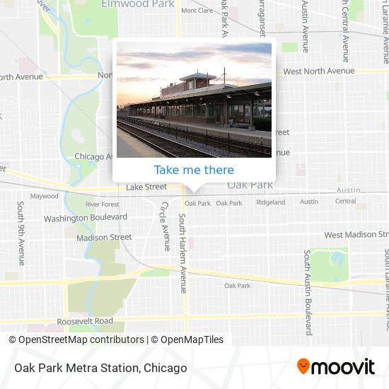 Oak Park Metra Station map