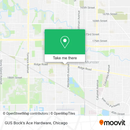 GUS Bock's Ace Hardware map