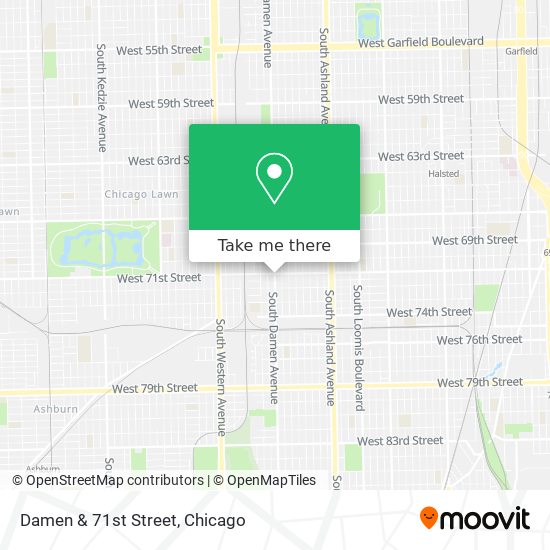 Damen & 71st Street map