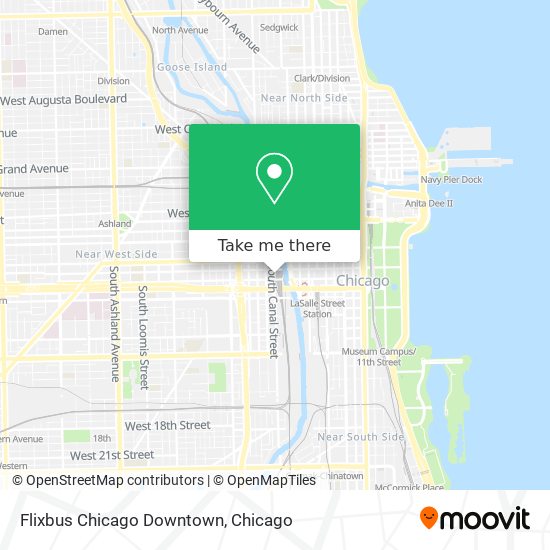 Flixbus Chicago Downtown map