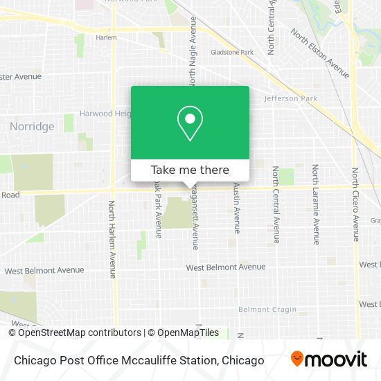 Chicago Post Office Mccauliffe Station map
