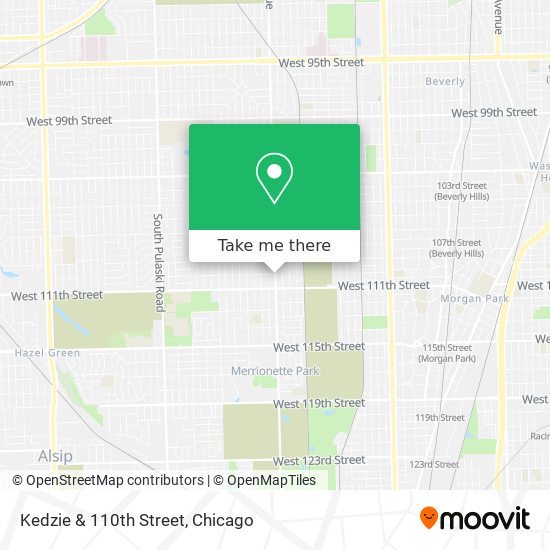 Kedzie & 110th Street map