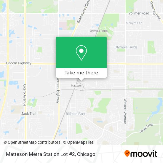 Mapa de Matteson Metra Station Lot #2
