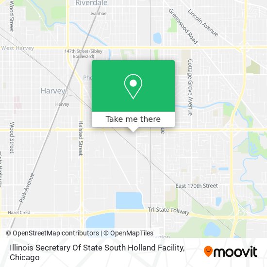 Mapa de Illinois Secretary Of State South Holland Facility