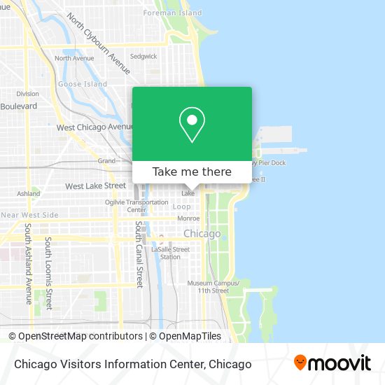 Chicago Visitors Information Center map