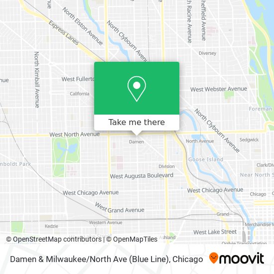 Mapa de Damen & Milwaukee / North Ave (Blue Line)