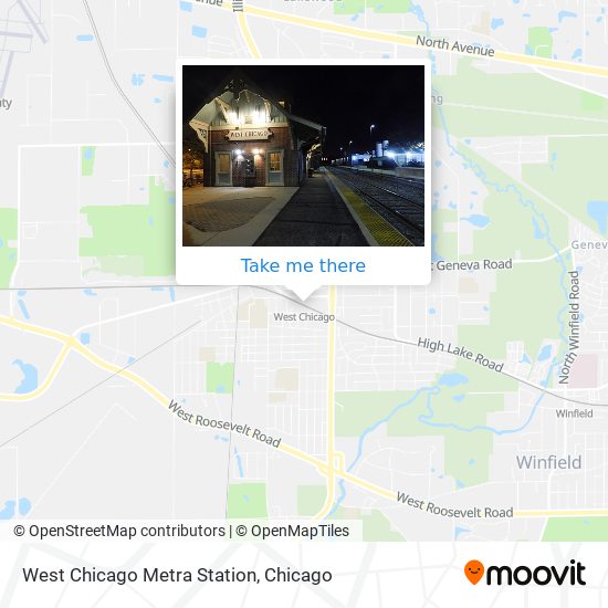 West Chicago Metra Station map