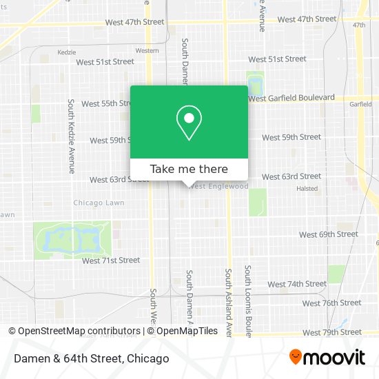 Damen & 64th Street map