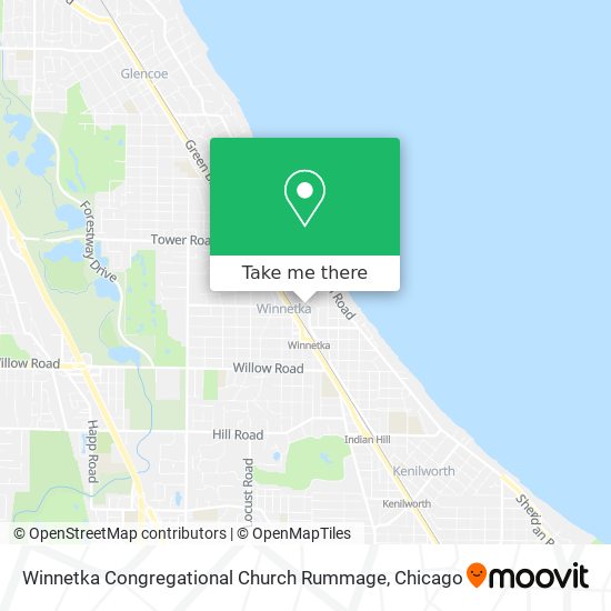 Winnetka Congregational Church Rummage map