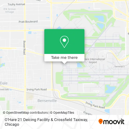 O’Hare 21 Deicing Facility & Crossfield Taxiway map
