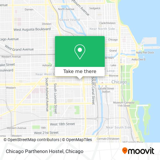 Chicago Parthenon Hostel map