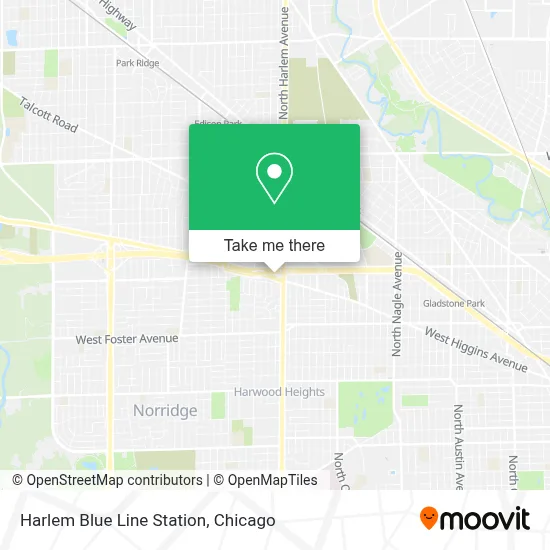 Harlem Blue Line Station map