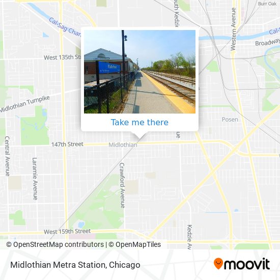 Midlothian Metra Station map