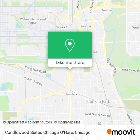 Mapa de Candlewood Suites Chicago O'Hare