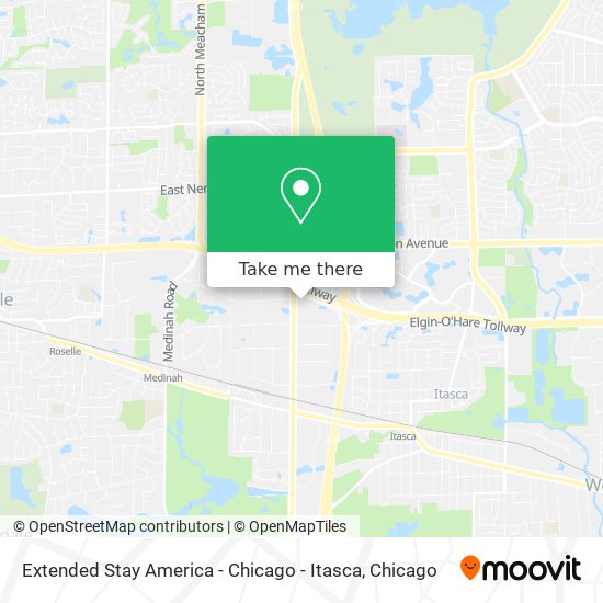 Extended Stay America - Chicago - Itasca map