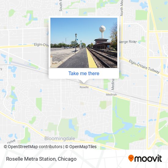 Roselle Metra Station map