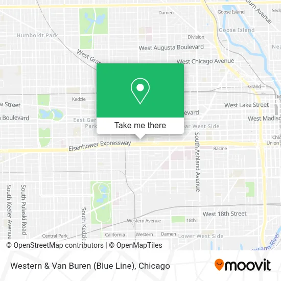 Western & Van Buren (Blue Line) map
