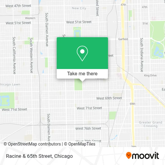 Racine & 65th Street map
