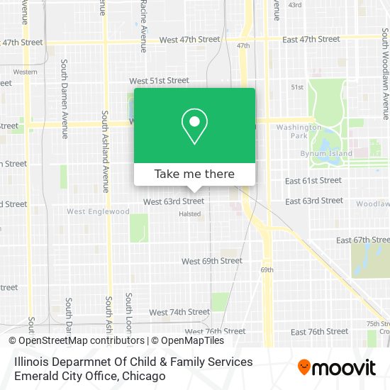 Illinois Deparmnet Of Child & Family Services Emerald City Office map