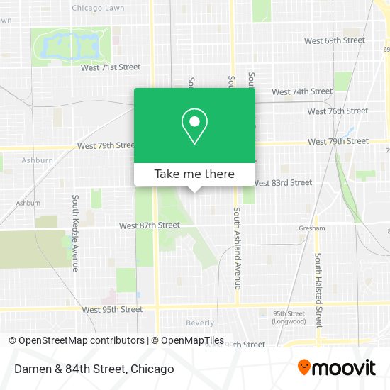 Damen & 84th Street map