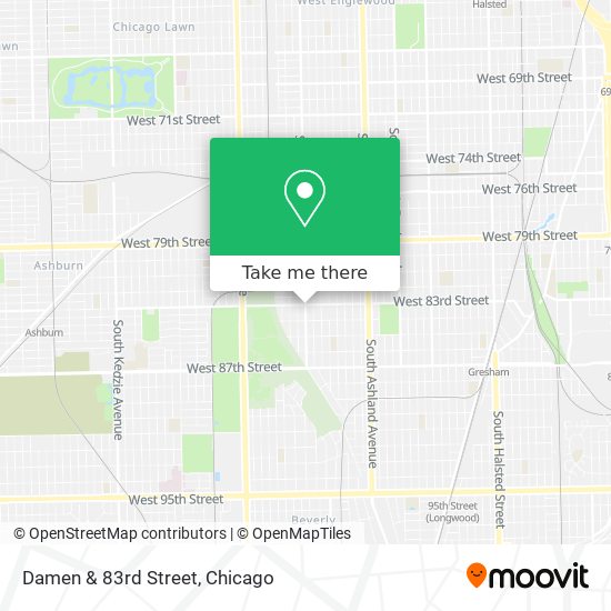 Damen & 83rd Street map