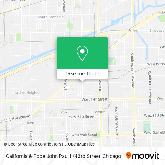 Mapa de California & Pope John Paul Ii / 43rd Street