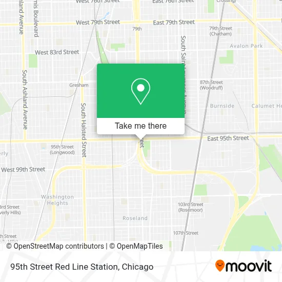95th Street Red Line Station map