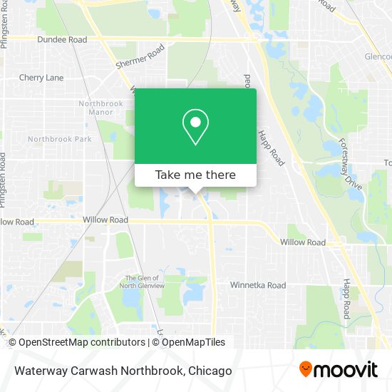 Waterway Carwash Northbrook map