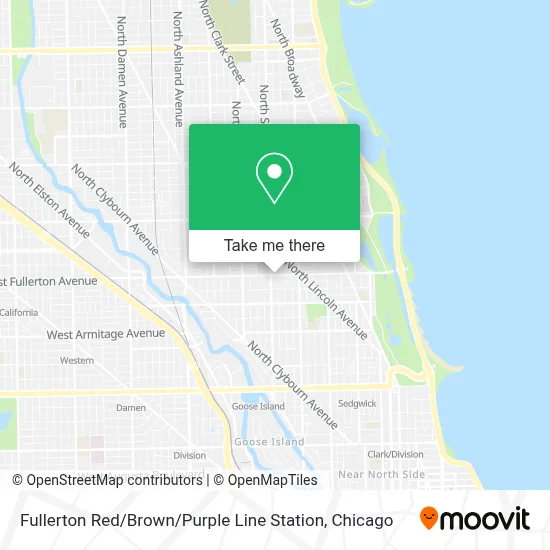 Fullerton Red / Brown / Purple Line Station map