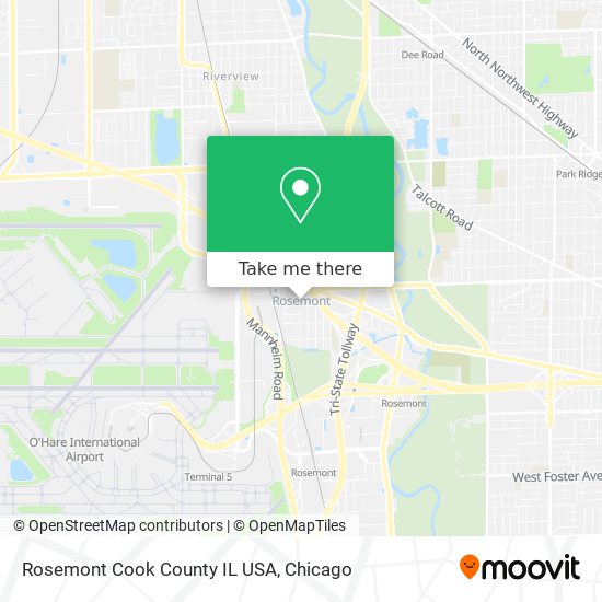 Rosemont Cook County IL USA map