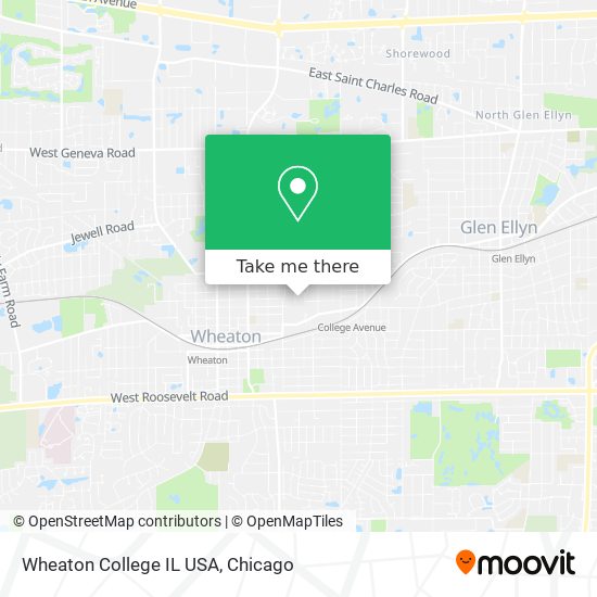 Wheaton College IL USA map