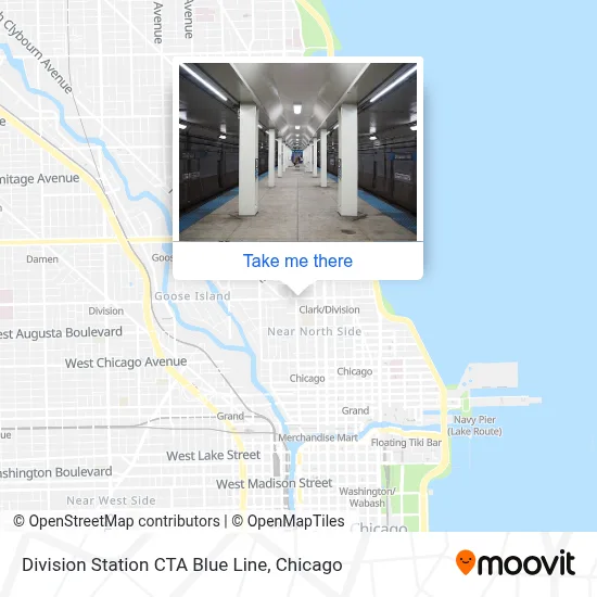 Division Station CTA Blue Line map