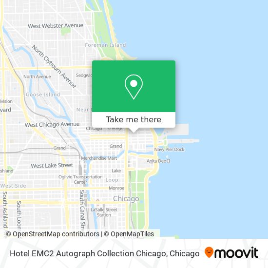 Hotel EMC2 Autograph Collection Chicago map