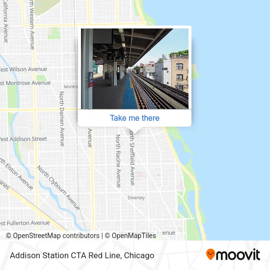 Addison Station CTA Red Line map