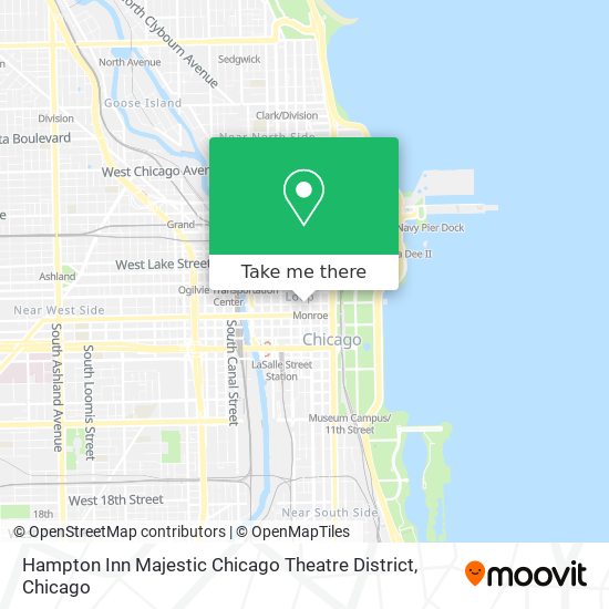 Hampton Inn Majestic Chicago Theatre District map