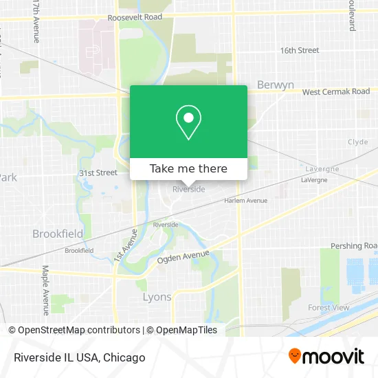 Riverside IL USA map