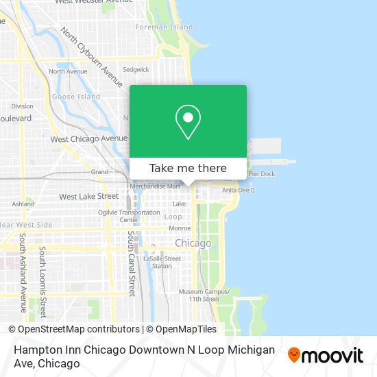 Mapa de Hampton Inn Chicago Downtown N Loop Michigan Ave