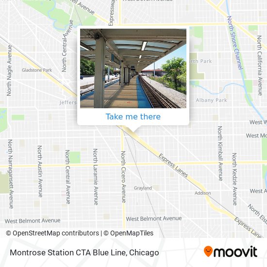 Montrose Station CTA Blue Line map