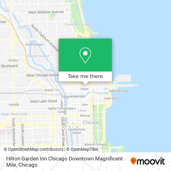 Mapa de Hilton Garden Inn Chicago Downtown Magnificent Mile