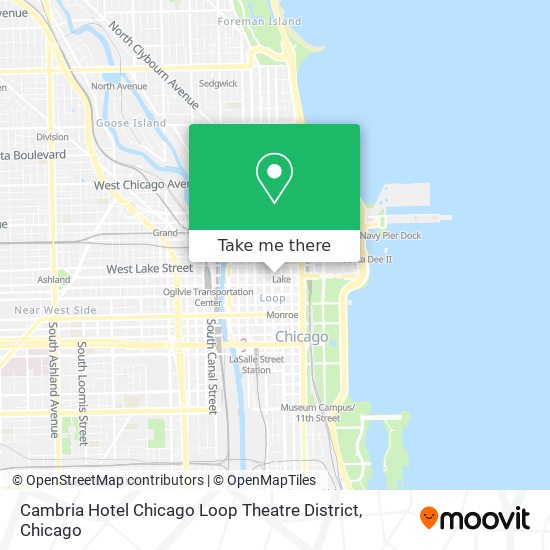 Cambria Hotel Chicago Loop Theatre District map