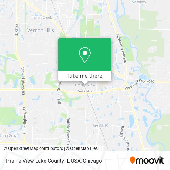 Mapa de Prairie View Lake County IL USA