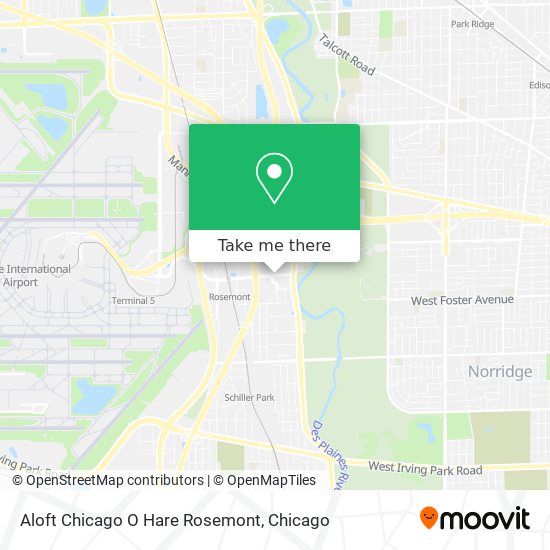 Mapa de Aloft Chicago O Hare Rosemont