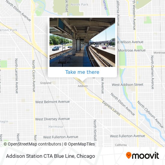 Addison Station CTA Blue Line map