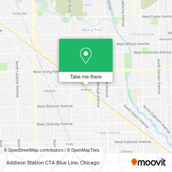 Mapa de Addison Station CTA Blue Line