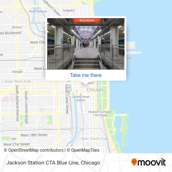 Jackson Station CTA Blue Line map