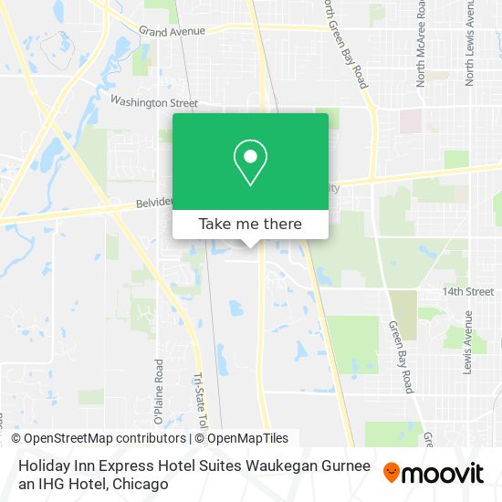 Mapa de Holiday Inn Express Hotel Suites Waukegan Gurnee an IHG Hotel