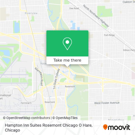 Hampton Inn Suites Rosemont Chicago O Hare map