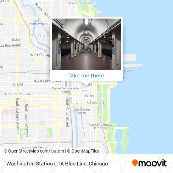 Washington Station CTA Blue Line map